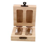 SOPOTUTU Wooden Keepsake Box for Fetal Hair and Milk Teeth Preservation with 2 Bottles and Smooth Skin Buckle Style, for Home Decoration and Baby Memory Storage Random Style