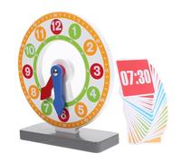 SOPOTUTU Wooden Learning Clock Educational Teaching Model with Movable Hands for Early Math and Concept Development Safe Cognitive for Preschool and Kindergarten