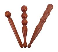 SOPOTUTU Wooden Massage Roller Stick 3pcs Set for Body Sculpting and Muscle Recovery, Sandalwood Acupoint Therapy Tools for Self Massage and Meridian Health Care