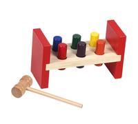 SOPOTUTU Wooden Pounding with Hammer for Color Recognition Educational Percussion Plaything Nail Beating Table for Early Learning and Motor Skill Development