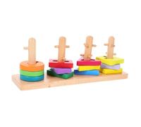 SOPOTUTU Wooden Shape Matching Set for Beech Wood Geometrical Building Blocks Educational Puzzle Game for Hand-eye Coordination and Early Learning Safe Drop-resistant Activity Cubes