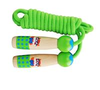 SOPOTUTU Wooden Skipping Rope for Cotton Rope and Smooth Handles Over Meters Long Green Owl Design Early Education Fitness for Age Cardiovascular Exercise and Outdoor Activity