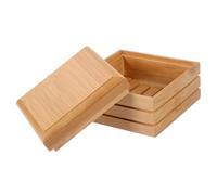 SOPOTUTU Wooden Soap Dish Holder with Drainage Lightweight Multipurpose Soap Storage Tray for Bathroom Jewelry and Keys Organizer Natural Finish and Simple Design