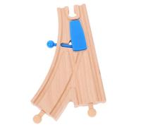 SOPOTUTU Wooden Train Track Switch Blue Double Peg for Creative Train Scene Layout Wooden Railway Accessory Compatible with Thomas Imaginative Play Expansion