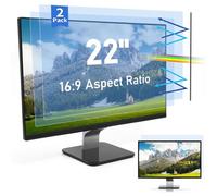 SOPPY 2 Pack 22 inch Computer Anti Blue Light Screen Protector for 16:9 Widescreen Display, Anti UV and Blue Light Screen Filter for Samsung/Dell/Lenovo/HP/Acer/ASUS Monitors (22",16:9)