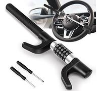 SOPPY Car Steering Wheel Lock, Car Digit Combination Keyless Lock, Universal Anti-Theft Device with Password, Heavy Duty Self Defense and Car Security, Fits Cars, Trucks, Vans, and SUVs - Black