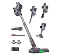 SOPPY Cordless Vacuum Cleaner, 26000 Pa Powerful Suction, Up to 50 min Long Runtime, Lightweight, Brushless Motor with LED Light & 1.2L XL Dustbin, Detachable Battery for Pet Hair/Carpet/Hard Floor