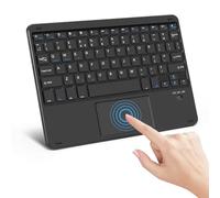 SOPPY Mini Bluetooth Keyboard with Touchpad,Rechargeable Portable Keyboard, Wireless Keyboards iPad/SM Tablets/Lenovo Tab/iOS/Android/Windows, UK Layout (Black)