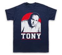 Sopra Tony Soprano Anthony Tribute Mafia Gangster TV Mens T-Shirt, Navy Blue, Large