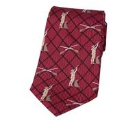 Soprano Checked Wine Hunter and Labrador Country Silk Tie