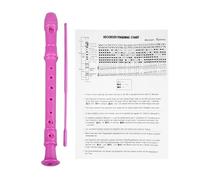 Soprano Flute Easy to Learn Small Complete Descant Recorder with 8 Holes for Classroom Playing (Roseate Red)