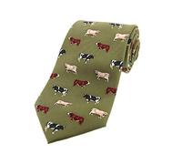 Soprano - Green cattle silk tie featuring Herefords, Friesians and Jersey cows
