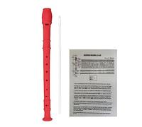 Soprano Recorder 8 Hole Classic German Style Descant Flute Musical Instruments + Cleaning Rod + Instruction for Beginners Kids School Graduation Gift (Red)
