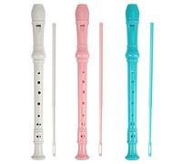 Soprano Recorder Descant Flauta Recorder 8 Hole ABS Clarinet German Style Treble flute C Key for Kids Children With Fingering Chart Instructions with Cleaning Rod Bag 3 pack