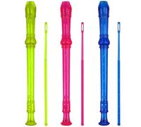 Soprano Recorder Descant Flauta Recorder 8 Hole ABS Clarinet German Style Treble flute C Key with Fingering Chart Instructions Transparent 3 Pack