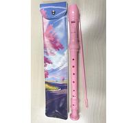 Soprano Recorder Instrument for Kids, German Fingering 8 Hole Beginner Music Recorder Flute with Cleaning Rod, Leather Packaging & Fingering Chart, Ideal for School Lessons & Home Practice (Pink)