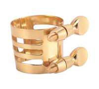 Soprano Saxophone Ligature, Brass Sax Mouthpiece Ligature, with Adjustable Double Screws Saxophone Gold Ligature Fastener, for Soprano Saxophone