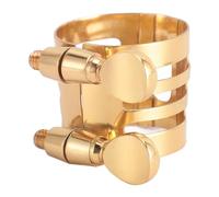 Soprano Saxophone Ligature Brass Sax Mouthpiece Ligature with Adjustable Screws Gold Finish, Metal Ligature Clip for Soprano Saxophone, Precision - Fit Fastener for Improved Tone
