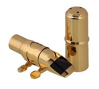 Soprano Saxophone Mouthpiece 6#, Gold Plated Mouthpiece for Bb Soprano Sax - Professional Brass Construction (75x12mm)