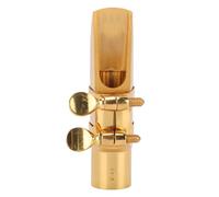 Soprano Saxophone Mouthpiece | Brass Metal Bb Sax Mouthpiece with Cap & Clamp | 5 Tip Opening for Beginners/Students/Jazz Players