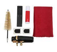 Soprano Saxophone Mouthpiece Kit, Saxophone Mouthpiece Set with Ligature Cap Cork Grease, Professional Cleaning Tools for Maintenance, ABS Material for Firm Fixing and Easy Cl