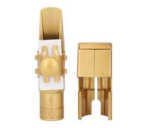 Soprano Saxophone Mouthpiece Model 6, B Flat Soprano Sax Mouthpiece, Gold Plated Brass with Bright Focused Tone for Replacement, Compatible with All Standard Soprano