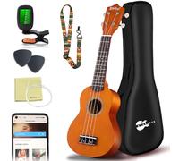 Soprano Ukulele Beginner Kit - 21 Inch w/How to play Songbook Carrying bag Digital Tuner All in One Set