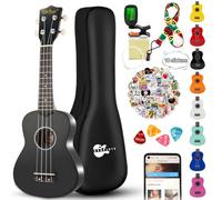 Soprano Ukulele Beginner Kit for Kids Adult Student 21 Inch Ukelele Gig Bag Strap String Songbook Pick Polishing Cloth