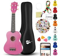 Soprano Ukulele Beginner Kit for Kids Adult Student 21 Inch Ukelele Gig Bag Strap String Songbook Pick Polishing Cloth