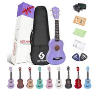Soprano Ukulele Beginner Pack, 21 Inch Basswood kids Ukuleles Starter Kit with Gig Bag Digital Tuner Spare Strings and Picks. (purple)