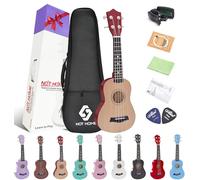 Soprano Ukulele Beginner Pack, 21 Inch Basswood kids Ukuleles Starter Kit with Gig Bag Spare Strings Tuner and Picks. (burlywood)