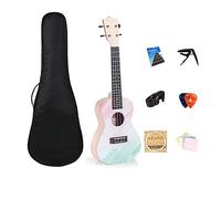 Soprano Ukulele for Beginners, Adults & Children - Includes Gig Bag, Strap, Nylon Strings, Tuner & Pick - Perfect Concert Ukulele Gift