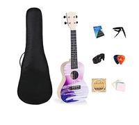 Soprano Ukulele for Beginners, Adults & Children - Includes Gig Bag, Strap, Nylon Strings, Tuner & Pick - Perfect Concert Ukulele Gift