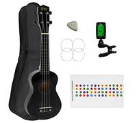 Soprano Ukulele for Beginners in Black with FREE Uke Bag & Tuner