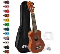 Soprano Ukulele Ukelele for Kids includes Gig Bag, Felt Pick, Spare Strings - Natural - TIGER UKE12-NT