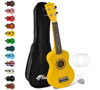 Tiger UKE7-YL Soprano Ukulele - Ideal for Beginners and Schools - Includes Gig Bag, Felt Pick, Spare Strings now with Aquila Strings - Yellow