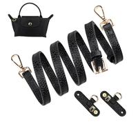 SOPROM Crossbody Strap Replacement for Longchamp Le Pliage Original Pouch with Handle Mini Bag Adjustable Conversion Kit for Long Champ(Width:11mm,Color:Black&Gold)