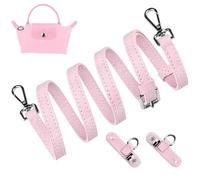 SOPROM Crossbody Strap Replacement for Longchamp Le Pliage Original Pouch with Handle Mini Bag Adjustable Conversion Kit for Long Champ(Width:11mm,Color:Pink&Silver)