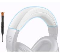 SOPROM Protein Leather Replacement Headstrap Pad Kit for Audio Technica ATH M50, M50X, M50XWH, M50XBT, M50XBT2, M50S/LE Headphones, Easy DIY Installation(White)