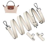 SOPROM Strap Replacement for Longchamp Le Pliage Original Pouch with Handle Mini Bag Adjustable Conversion Kit for Long Champ(Width:11mm,Color:WhiteGrey&Silver)