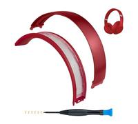 SOPROM Top & Bottom Rubber Headband Kit for Beats Studio 3 & Studio 2 Wired & Wireless Headphones, Durable Silicone & Plastic Repair Kit for Replacement Headstrap Pads (Studio3-Red)