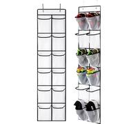 SOPSTUO Hanging Shoe Storage, Over Door Shoe Storage, Door Shoe Rack,12 Breathable Mesh Huge Pockets, Shoe Hanging Storage Bag with 2 Metal Hooks for Various Doors (Modell A)