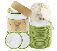 Sopurrrdy 28 Pack Reusable Cotton Rounds with Washable Laundry Bag and Round Box|Travel Essentials for Skincare, Makeup Remover Pads and Storage|Reusable Makeup Remover Pads