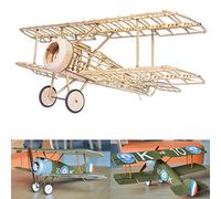 Sopwith Camel Slow Flyer model aeroplane kit, scale 1:20, 380 mm wingspan, RC aeroplane model kit, wooden aeroplane to build yourself, laser-cut balsa wood components, 380 x 240 x 128 mm, 45 g RTF