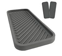 SOQKEEN 2 Pcs Silicone Sponge Holder, Non-Slip Soap Dispenser Tray, Silicone Sink Counter Organiser, Bathroom Kitchen Accessory