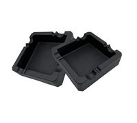 SOQKEEN Cigar Ashtrays, 2 Pack Nonstick Won't Break Cool Large Silicone Ashtray for Patio/Outside/Indoor/Home Cigar Decor with 8 Holder Black Ash Tray