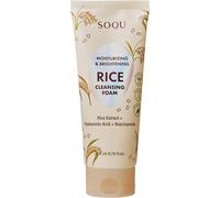 SOQU Rice Foam Cleanser 200ml - Gentle Korean Face Wash with Rice Extract, Niacinamide and Hyaluronic Acid - Deeply Hydrating, Brightening and Makeup Removing for All Skin Types - Made In Korea