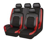 SORAD 9 pcs Leather Car Seat Covers for KIA Ceed/Cee'd Hatchback/SW Edition II (JD) 2012-2016 2017 2018, 9 pcs Car Seat Covers Faux Leather Full Set Full Surround Waterproof NonSlip,Red
