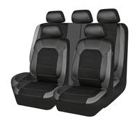 SORAD 9 pcs Leather Car Seat Covers for VW Touareg 2004-2017, 9 pcs Car Seat Covers Faux Leather Full Set Full Surround Waterproof NonSlip,Grey