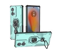 SORAKA Case for Motorola Edge 50 Fusion with 360 degree rotatable metal stand magnetic iron piece for Magnetic Car Phone Mount Green
